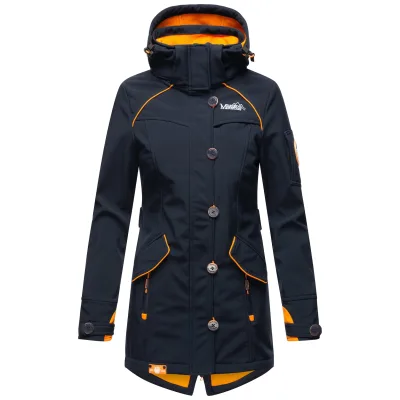 MARIKOO Damen Outdoor Softshell Jacke mit abnehmbarer Kapuze Soulinaa