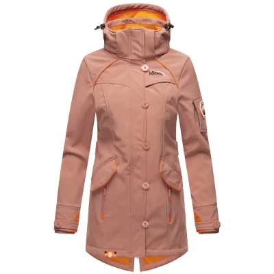 MARIKOO Damen Outdoor Softshell Jacke mit abnehmbarer Kapuze Soulinaa