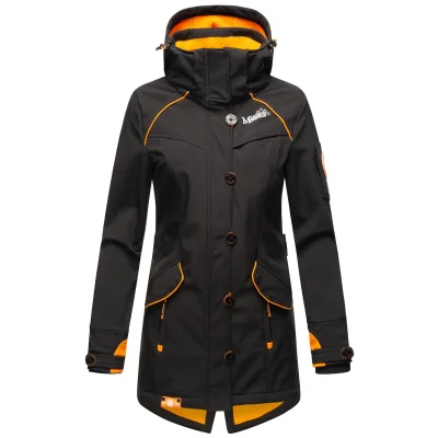 MARIKOO Damen Outdoor Softshell Jacke mit abnehmbarer Kapuze Soulinaa