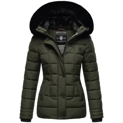 MARIKOO Damen Outdoor Winter Steppjacke mit abnehmbarer Kapuze Qesraa
