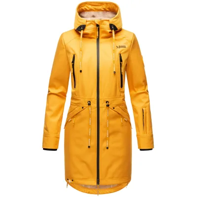 MARIKOO Damen Softshelljacke Funktionsjacke mit warmen Teddyfleece & Kapuze Racquellee