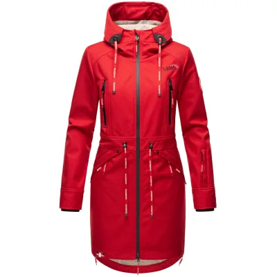 MARIKOO Damen Softshelljacke Funktionsjacke mit warmen Teddyfleece & Kapuze Racquellee