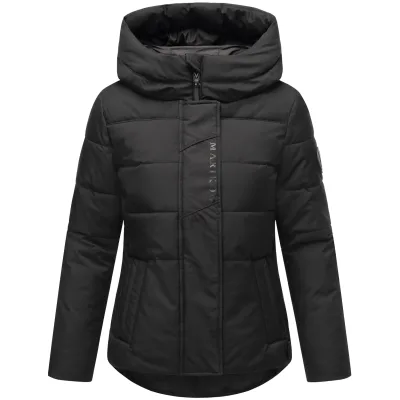 MARIKOO Damen Winter Jacke gesteppt Teddyfell gefüttert Steppjacke mit Kapuze & Recyceltes Obermaterial Elira