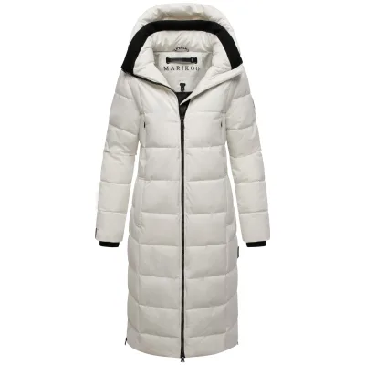 MARIKOO Damen Winter Jacke Stepp Parka Mantel Anorak Winterjacke warm gefüttert Hoher Rippstrickkragen Kapuze Lanitaa