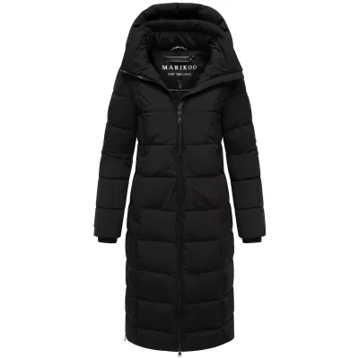 MARIKOO Damen Winter Jacke Stepp Parka Mantel Anorak Winterjacke warm gefüttert Hoher Rippstrickkragen Kapuze Lanitaa
