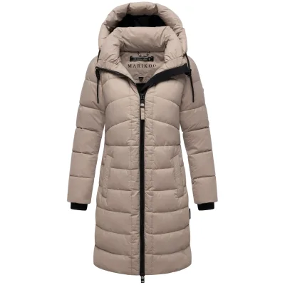 MARIKOO Damen Winter Jacke Steppmantel Parka Mantel Anorak Winterjacke warm gefüttert abnehmbarer Kapuze Kaltnäschen