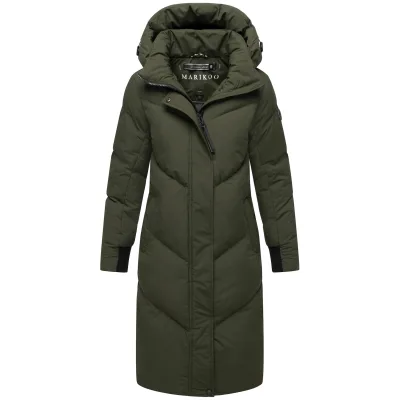 MARIKOO Damen Winter Jacke Steppmantel Parka Mantel Anorak Winterjacke warm gefüttert abnehmbarer Kapuze Teonaa