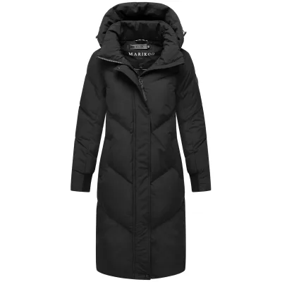 MARIKOO Damen Winter Jacke Steppmantel Parka Mantel Anorak Winterjacke warm gefüttert abnehmbarer Kapuze Teonaa