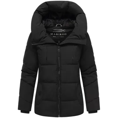 MARIKOO Damen Winter Steppjacke Winterjacke gesteppt warm fleece gefüttert Kuscheltatze