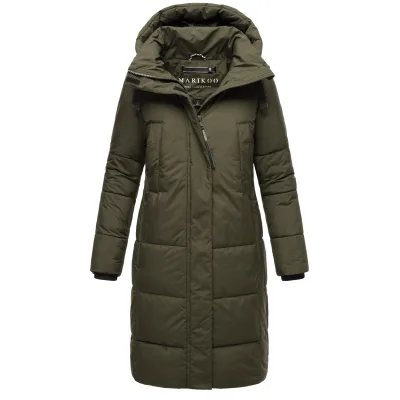 MARIKOO Damen Winter Steppmantel Jacke Parka Recycelt Warm Mantel mit Kapuze & Recyceltes Obermaterial Laryaa