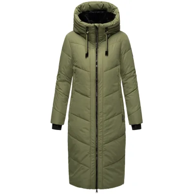 MARIKOO Damen Winter Steppmantel Stepp Jacke Mantel Parka warm mit Kapuze Nadaree