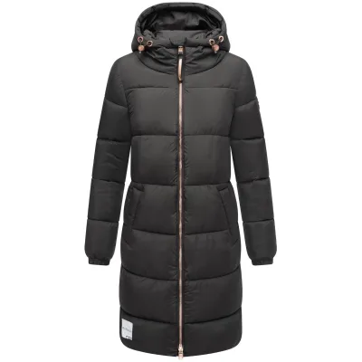 MARIKOO Damen Winter Steppmantel Stepp Jacke Mantel Parka warm mit Kapuze Nomadiaa
