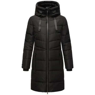 MARIKOO Damen Winter Steppmantel Stepp Jacke Teddyfell Mantel Parker warm mit Kapuze Natsukoo