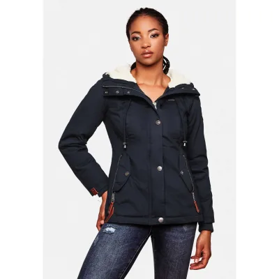 MARIKOO Damen Winterjacke Outdoor Baumwolljacke mit Kapuze Bikoo
