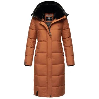 MARIKOO Damen Winterjacke Steppmantel Weichem Innenkragen & Abnehmbarer Kapuze Reliziaa