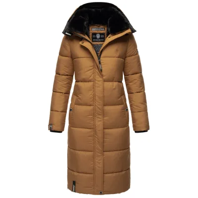 MARIKOO Damen Winterjacke Steppmantel Weichem Innenkragen & Abnehmbarer Kapuze Reliziaa