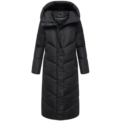 MARIKOO Damen Wintermantel langer Parka Steppmantel warm gefüttert mit Kapuze Anorak Winterjacke wasserabweisend Übergangsjacke Ranjaa