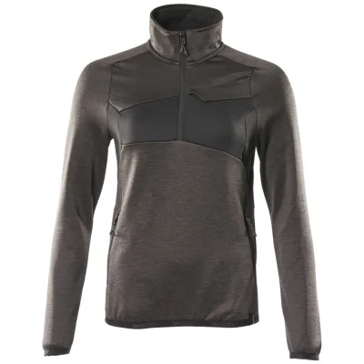 Mascot ACCELERATE Fleecepullover mit kurzem Reißverschluss, Damenpassform 18053 Gr. XS dunkelanthrazit/schwarz