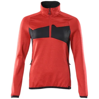Mascot ACCELERATE Fleecepullover mit kurzem Reißverschluss, Damenpassform 18053 Gr. 4XL verkehrsrot/schwarz