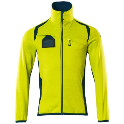 Mascot Fleecepullover mit Reißverschluss 19403 Gr. L hi-vis gelb/dunkelpetroleum