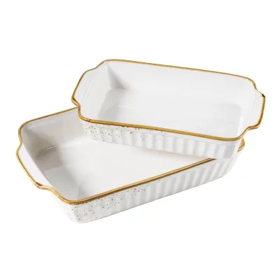 Mäser Auflaufform-Set, Porzellan Pintar Beige / Braun