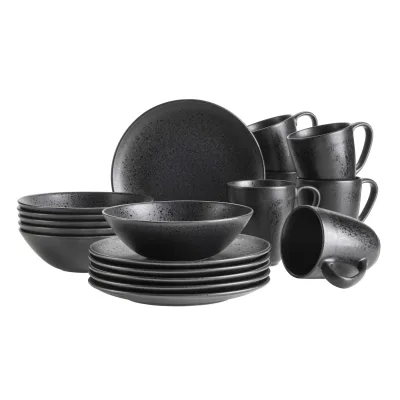 Mäser Frühstücks Set, Steinzeug Essential Schwarz