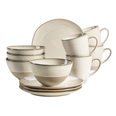 Mäser Frühstücksgeschirr, Keramik Nottingham Beige