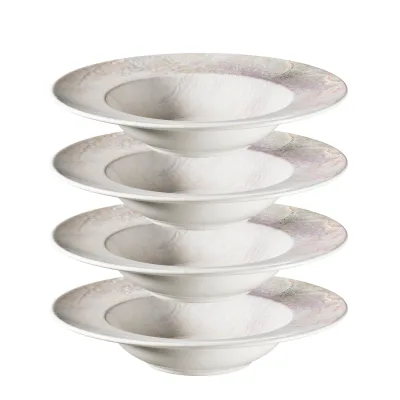 Mäser Pastateller-Set, Steinzeug Aquarellia Weiß, Lila