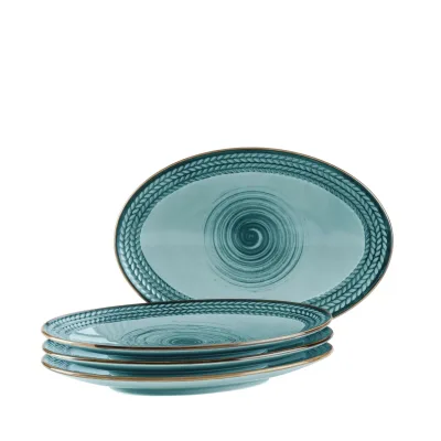 Mäser Platten-Set, Porzellan Prospero Blau