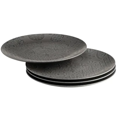 Mäser Platzteller-Set, Steinzeug Trad. Tiles Schwarz