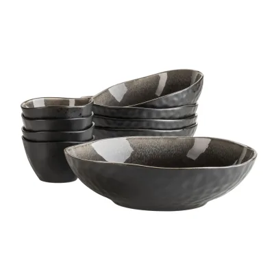 Mäser Schüssel-Set, Keramik Niara Organic Braun / Schwarz