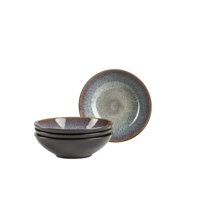 Mäser Suppenteller-Set, Steinzeug Teona Blau, Braun, Grün, Schwarz