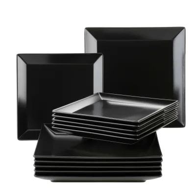 Mäser Teller-Set, Porzellan Manhattan City Schwarz