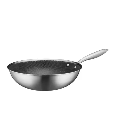 Mäser Wok 30 cm, Edelstahl Hestia Keramik Silber / Schwarz