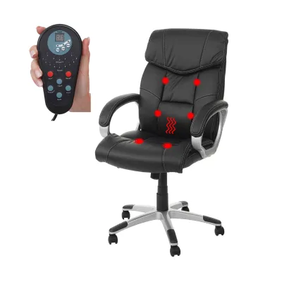 Massage-Bürostuhl MCW-A71, Drehstuhl Chefsessel, Heizfunktion Massagefunktion Kunstleder ~ schwarz