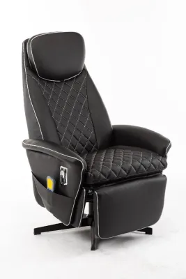 Massagesessel mit 8 Motoren und Heizfunktion – Schwarz
