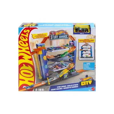 Mattel GNL70-1 - Hot Wheels City - Spielset mit einem Fahrzeug, Stunt-Garage