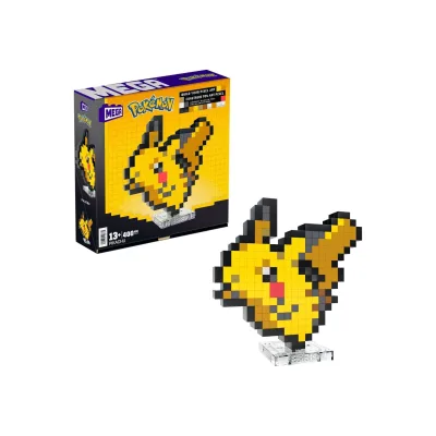 Mattel HTH74 - Mega - Pokémon - Pikachu Pixel Art Bauset, 400 Teile