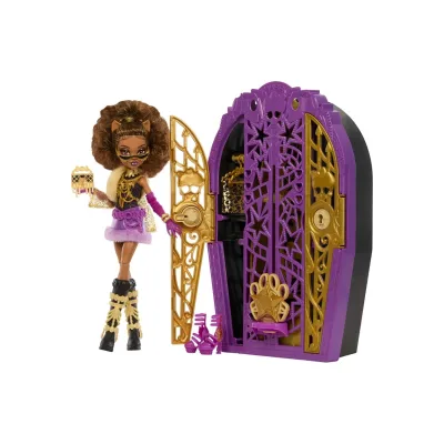 Mattel JBG80 - Monster High - Skulltimate Secrets Hauntlywood Mysteries – Clawdeen Wolf Puppe mit 19+ Überraschungen darunter ein "Kleiderschrank"