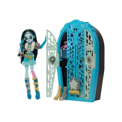 Mattel JBG81 - Monster High - Skulltimate Secrets Hauntlywood Mysteries – Frankie Stein Puppe mit 19+ Überraschungen, "Kleiderschrank"