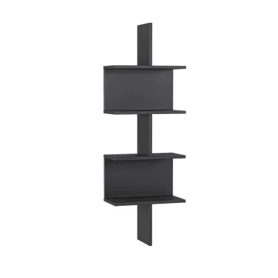 Mein-Regal Wandregal OTTO 45x22x132cm MDF Holz bis zu 6 Fächer schwarz