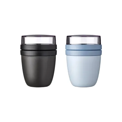 Mepal Lunchpots Nordic Black & Nordic Sage Ellipse ø 10.7 cm 2er Set