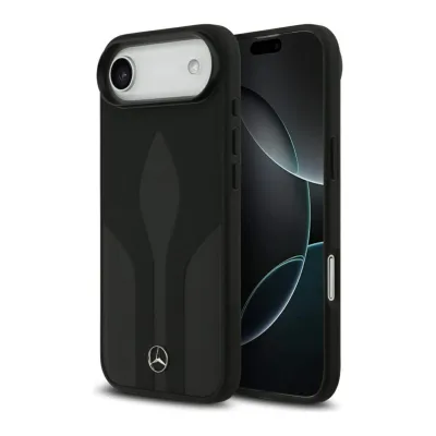 Mercedes Apple Leather The Move MagSafe iPhone 17 Air Hülle Schwarz