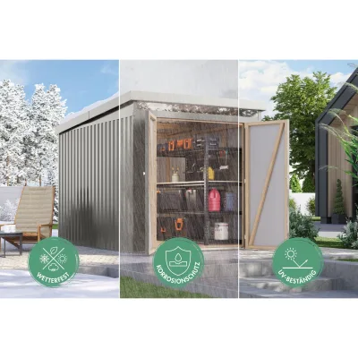 Metallgerätehaus Boldmere XXL im Set mit Anbaudach 2 m