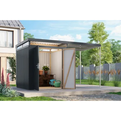 Metallgerätehaus Boldmere XXL im Set mit Anbaudach 2 m