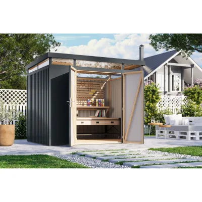 Metallgerätehaus Boldmere XXL im Set mit Anbaudach 2 m