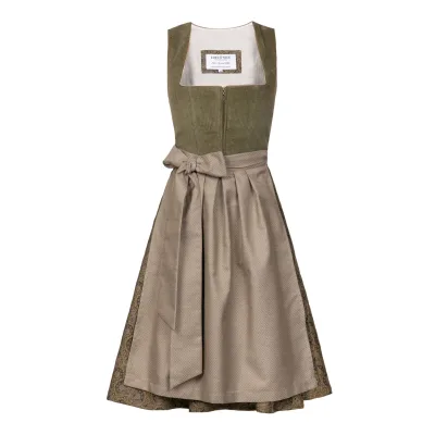Midi Dirndl Emilia Grün Cord
