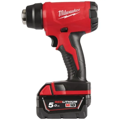 Milwaukee Akku-Heißluftgebläse M18 BHG-502C, incl. 2x Akku 5 Ah, Ladegerät, 2x Düse, Transportkoffer