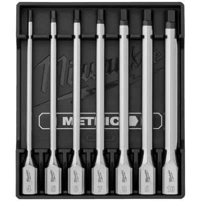 Milwaukee Bit-Steckschlüsseleinsatz Innensechskant metrisch 3/8 lang Set 7-tlg.