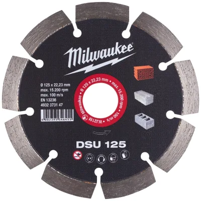 Milwaukee Diamanttrennscheibe DSU 125 mm optimiert für Mauernutfräsen